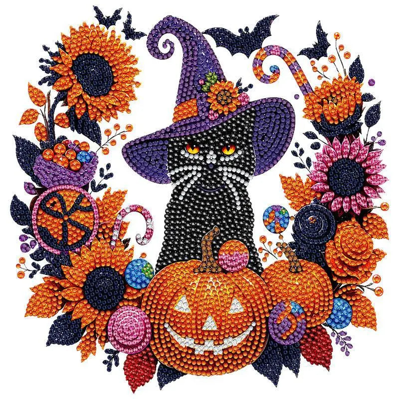Halloween Diamond Painting Suncatcher Kit | DIY Acrylic Window Hanging Decor