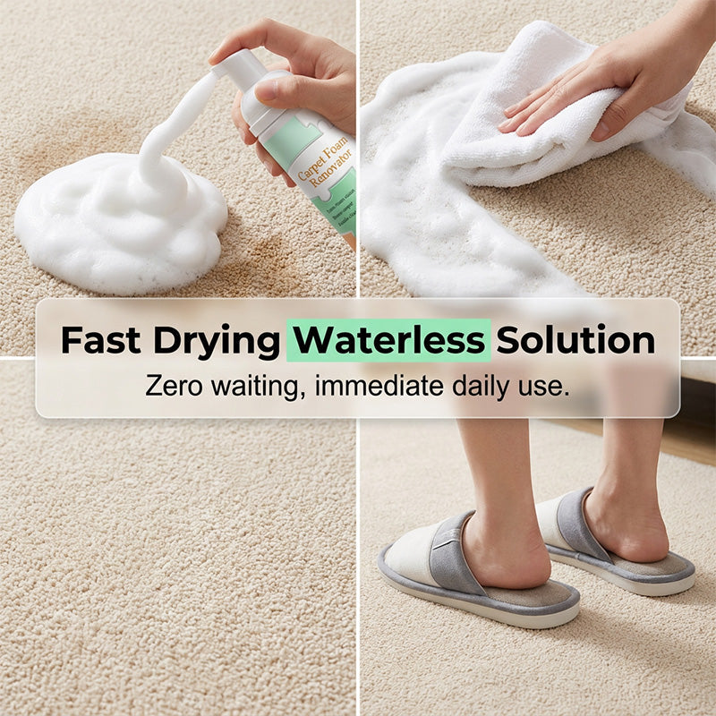 Carpet Foam Stain Remover | Instant Waterless Cleaner For Rugs, Sofa, Upholstery & Fabric