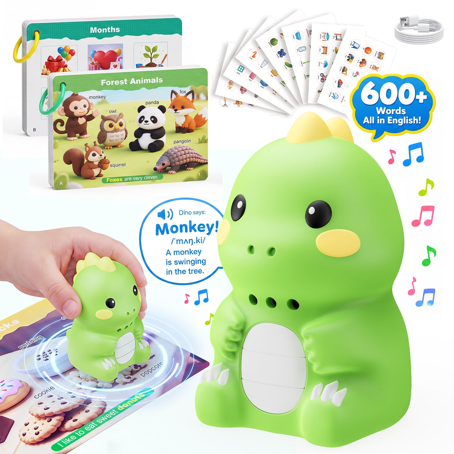 Dinosaur Talking Flash Cards | 148 Cards & 592 Learning Words