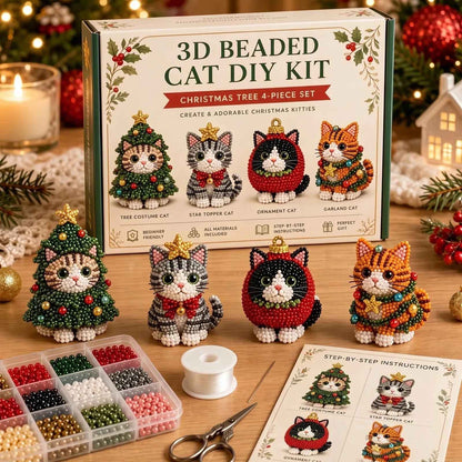 DIY 3D Beaded Christmas Ornament Craft Kit — 8 Festive Sets