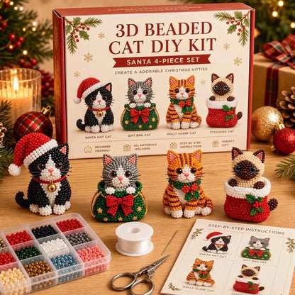 DIY 3D Beaded Christmas Ornament Craft Kit — 8 Festive Sets