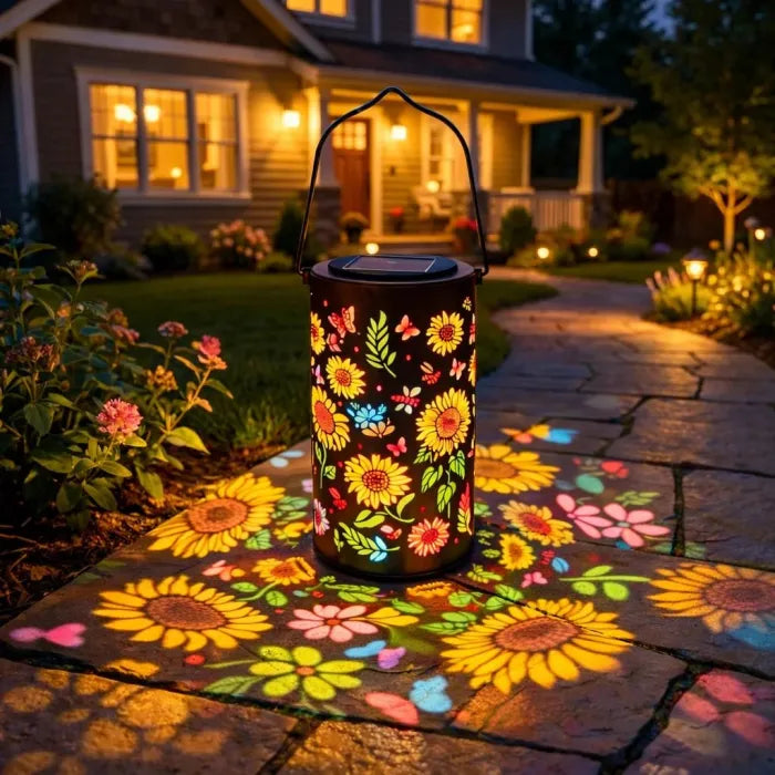 Solar Hanging Garden Light | Floral Outdoor Lantern with Warm LED Glow for Patio, Porch & Yard Decor