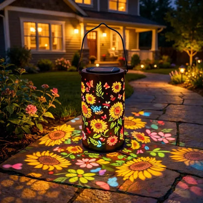 Solar Hanging Garden Light | Floral Outdoor Lantern with Warm LED Glow for Patio, Porch & Yard Decor
