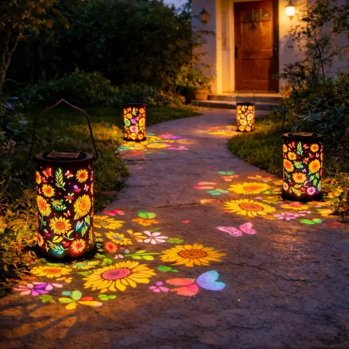 Solar Hanging Garden Light | Floral Outdoor Lantern with Warm LED Glow for Patio, Porch & Yard Decor