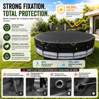 Heavy-Duty Winter Pool Cover | 200gsm Waterproof & Windproof Protection