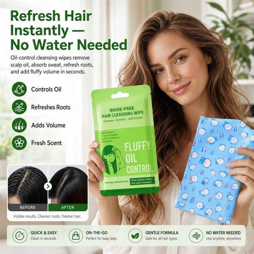Portable Waterless Hair Cleansing Wipes