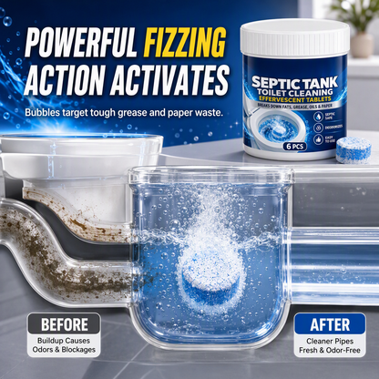 🚽✨ Powerful Effervescent Toilet Cleaning Tablets – Drop, Fizz & Deep Clean | Septic Safe