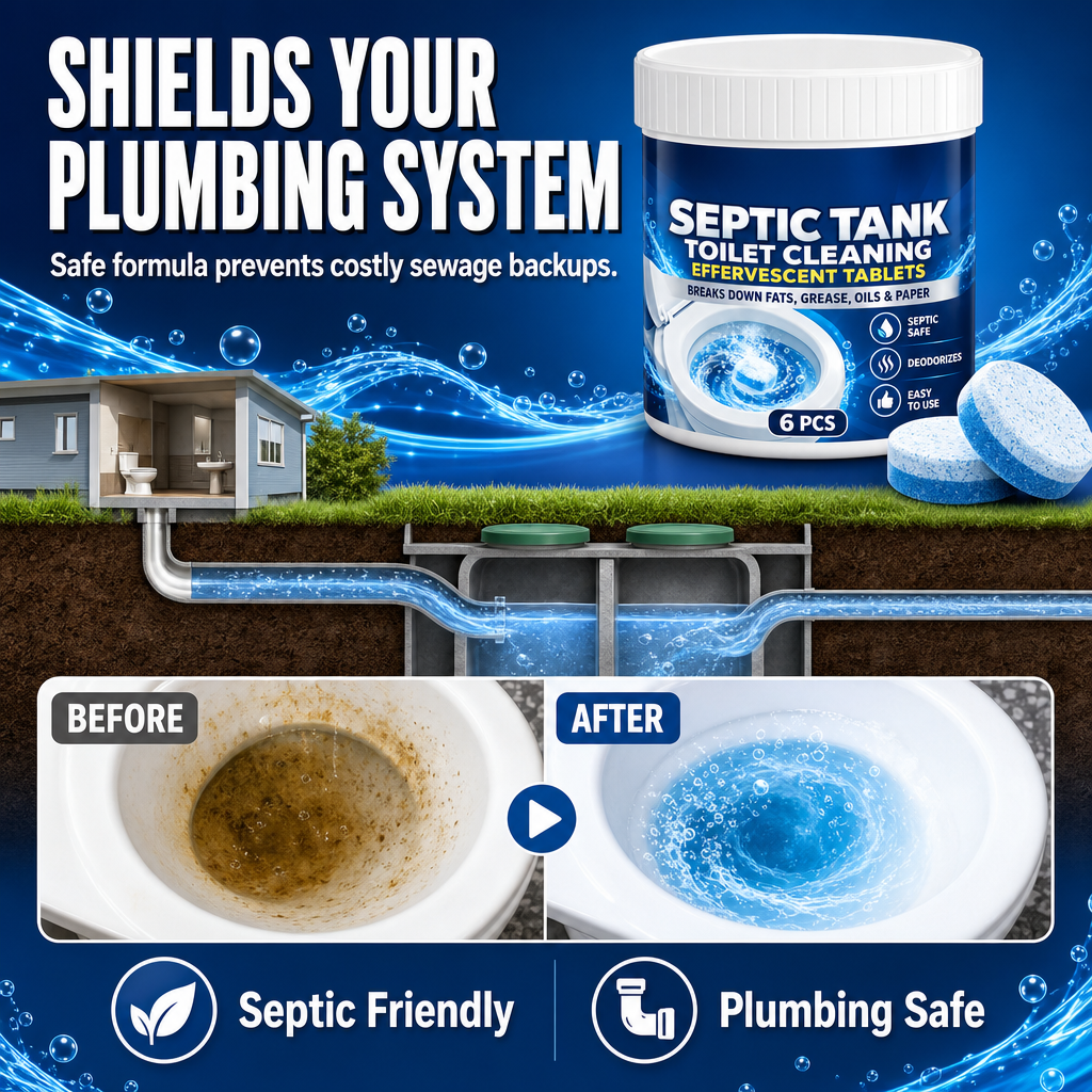 🚽✨ Powerful Effervescent Toilet Cleaning Tablets – Drop, Fizz & Deep Clean | Septic Safe