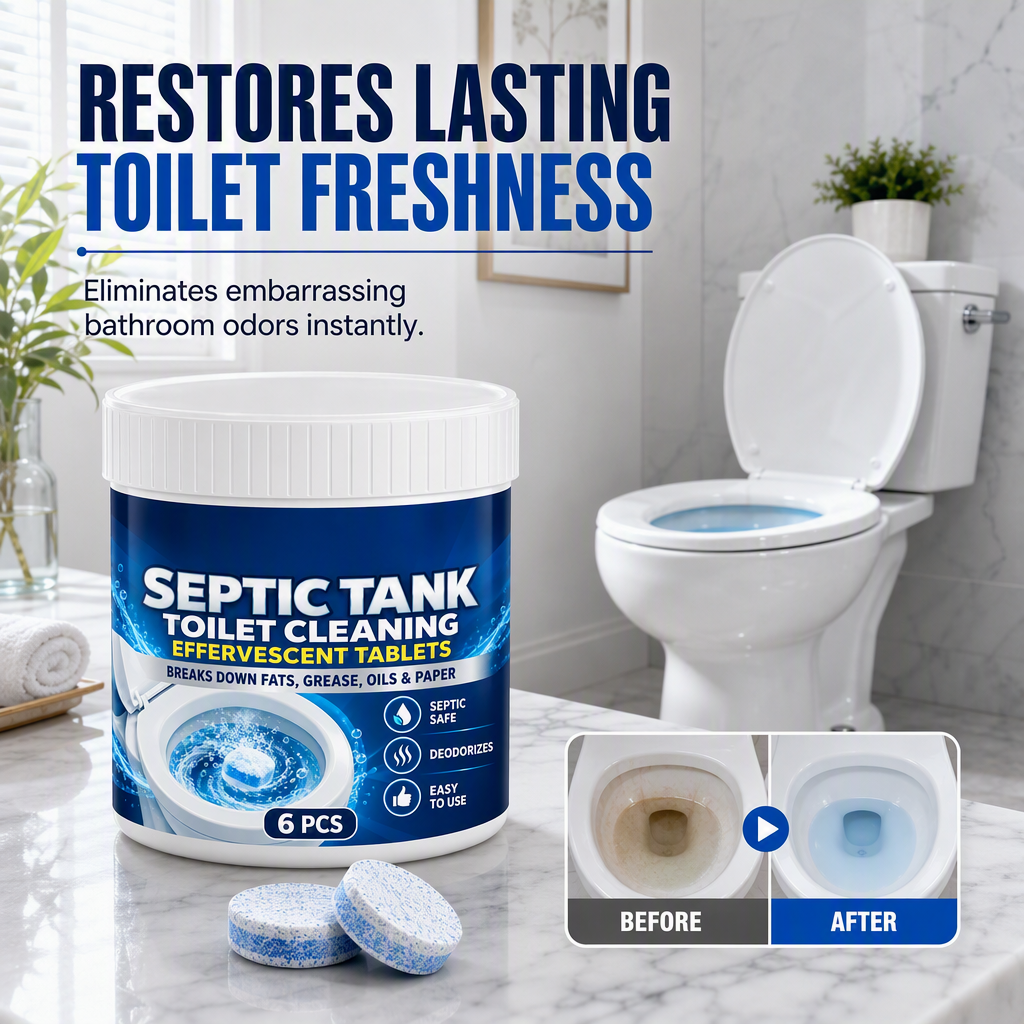 🚽✨ Powerful Effervescent Toilet Cleaning Tablets – Drop, Fizz & Deep Clean | Septic Safe